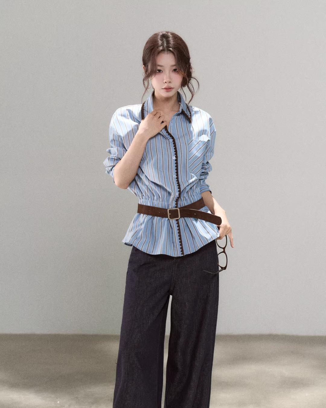 Blue Stripes Long-Sleeve Shirt WDB0015