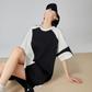 Diagonal Switch Asymmetry T-Shirt Dress FER0109