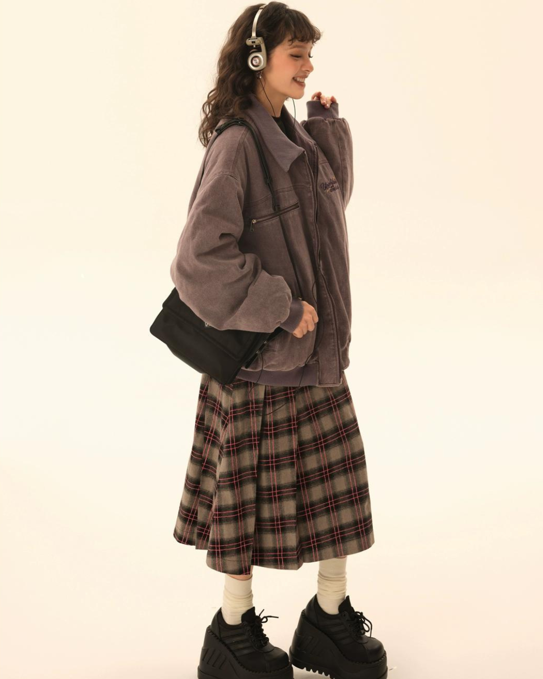 Big Plaid Long Skirt EZK0037