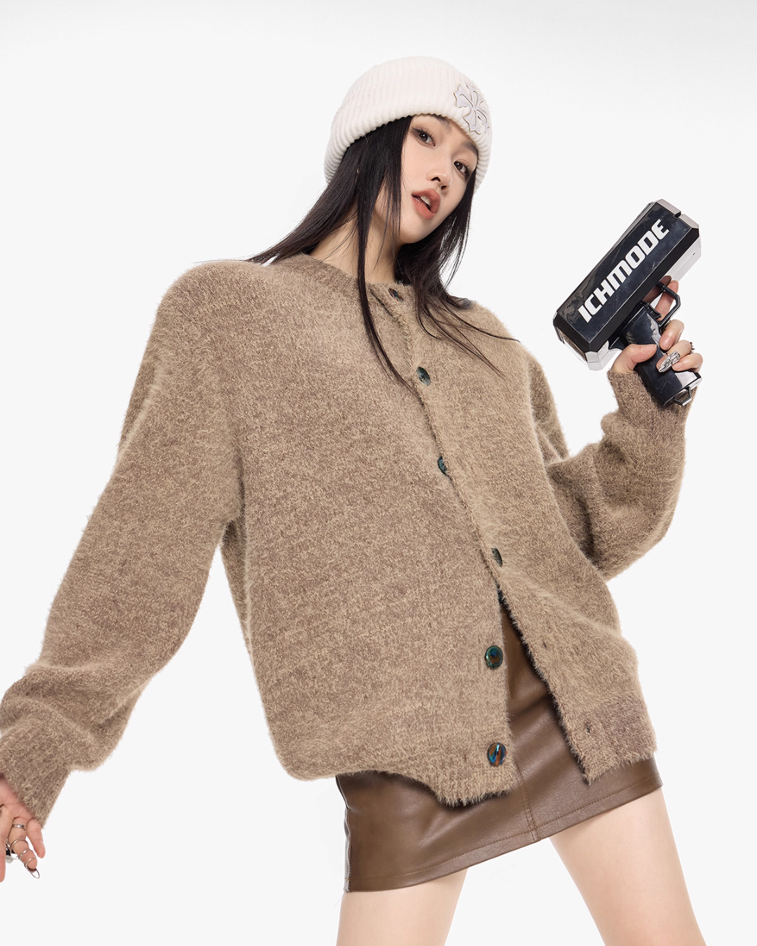 Round Neck Knit Cardigan ICM0101