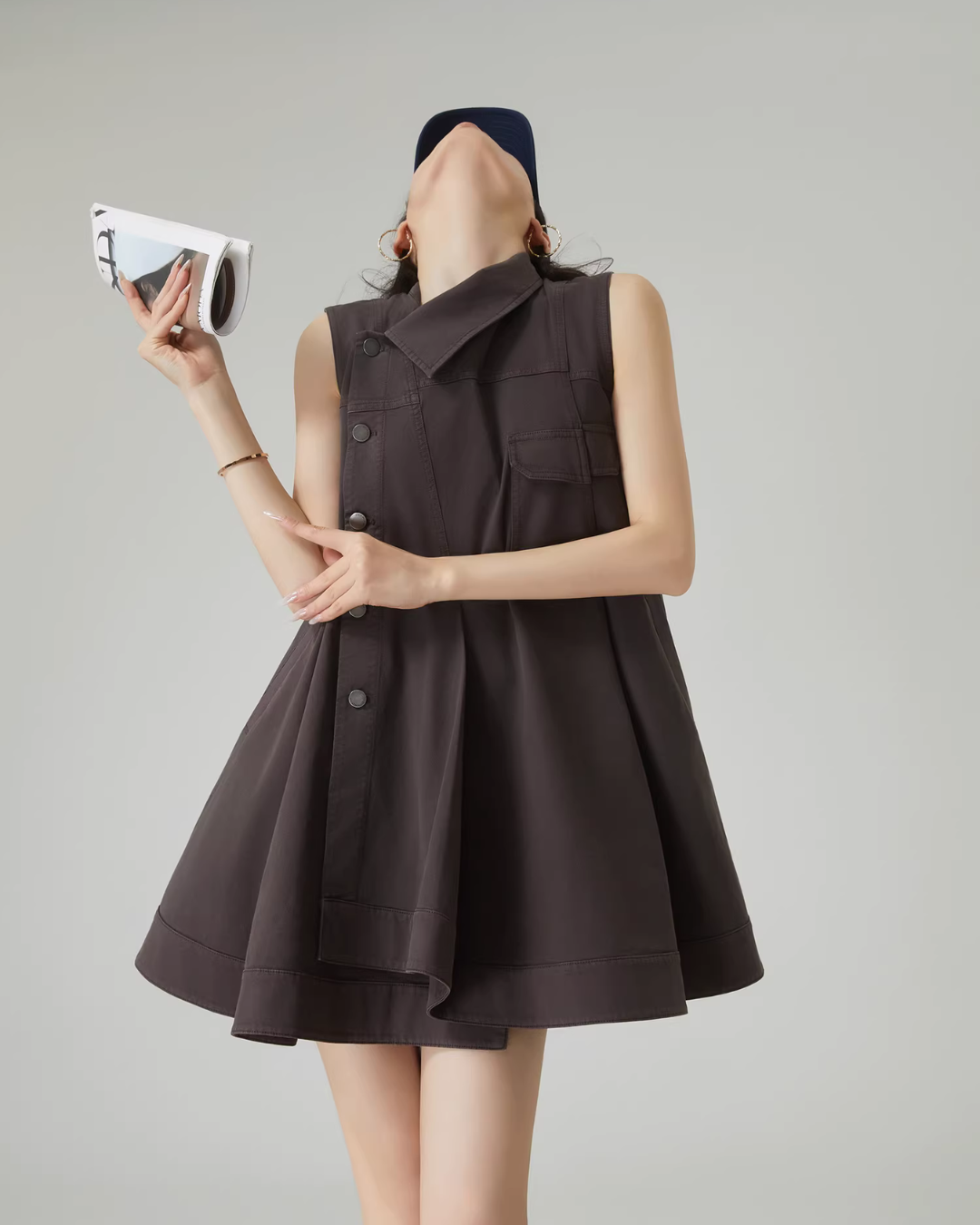 Asymmetric Design Sleeveless Dress FER0090