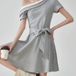 Off-Shoulder Layered Flared Mini Dress FER0277