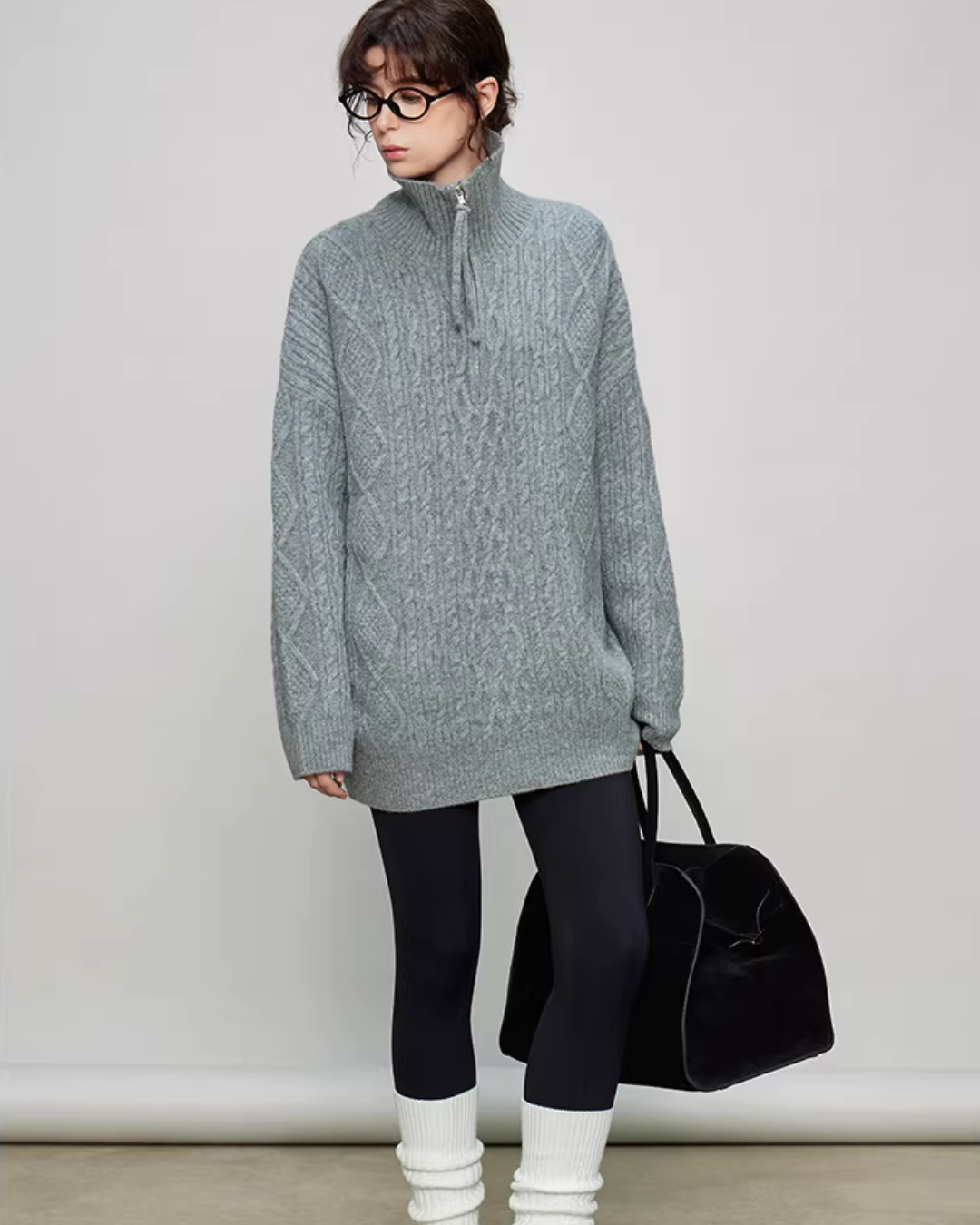 Half-Zip Cable Knit TEO0007