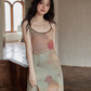 Marble Pattern Camisole Long Dress SMS0013