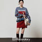 Cat Print Retro Sweatshirt/Retro Polka Dot Skirt LLA0607