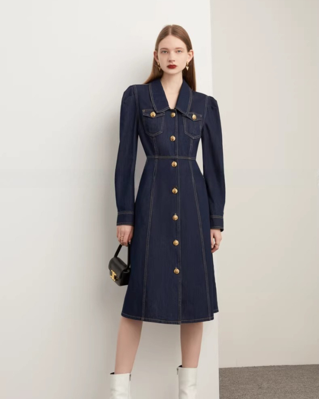 Vintage Slim-Fit Denim Dress DPY0081