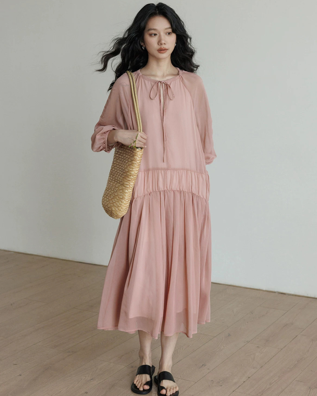 Feminine Tiered Long Dress VAS0197