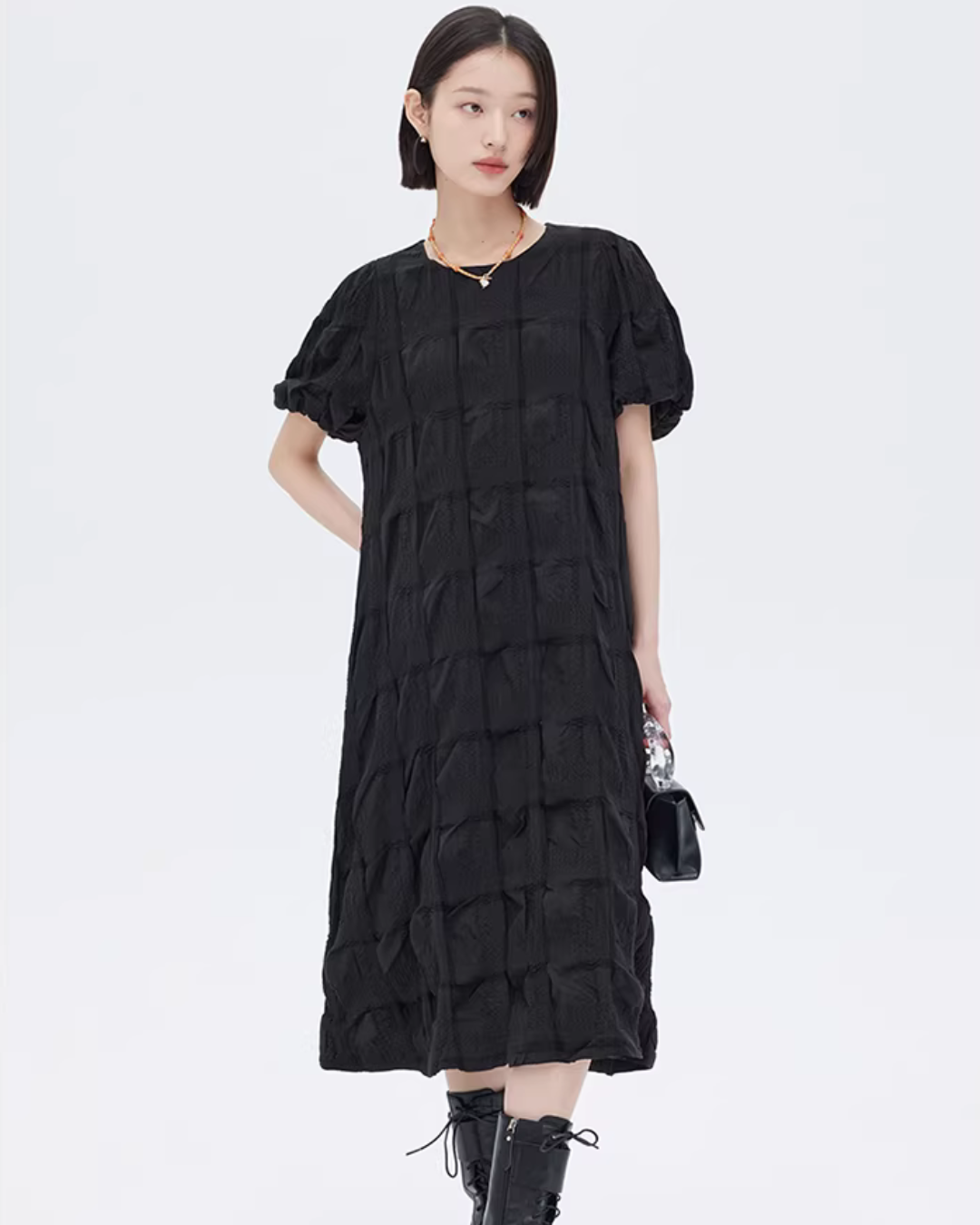 Gathered Frill Long Dress SHN0053