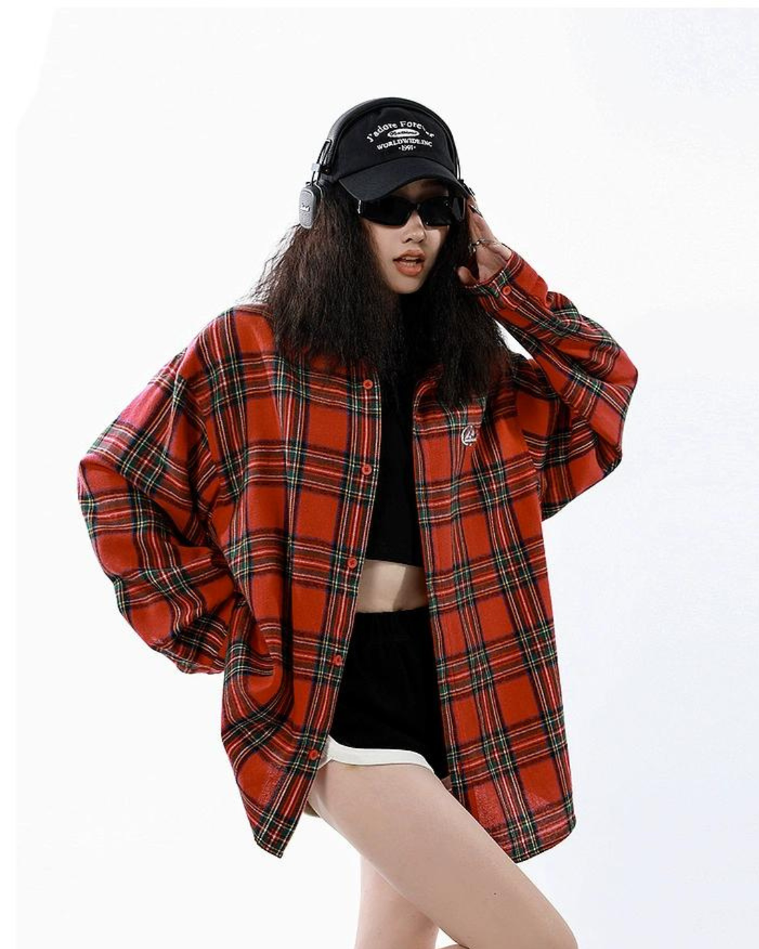 Loose Plaid Long Sleeve Shirt ICM0012