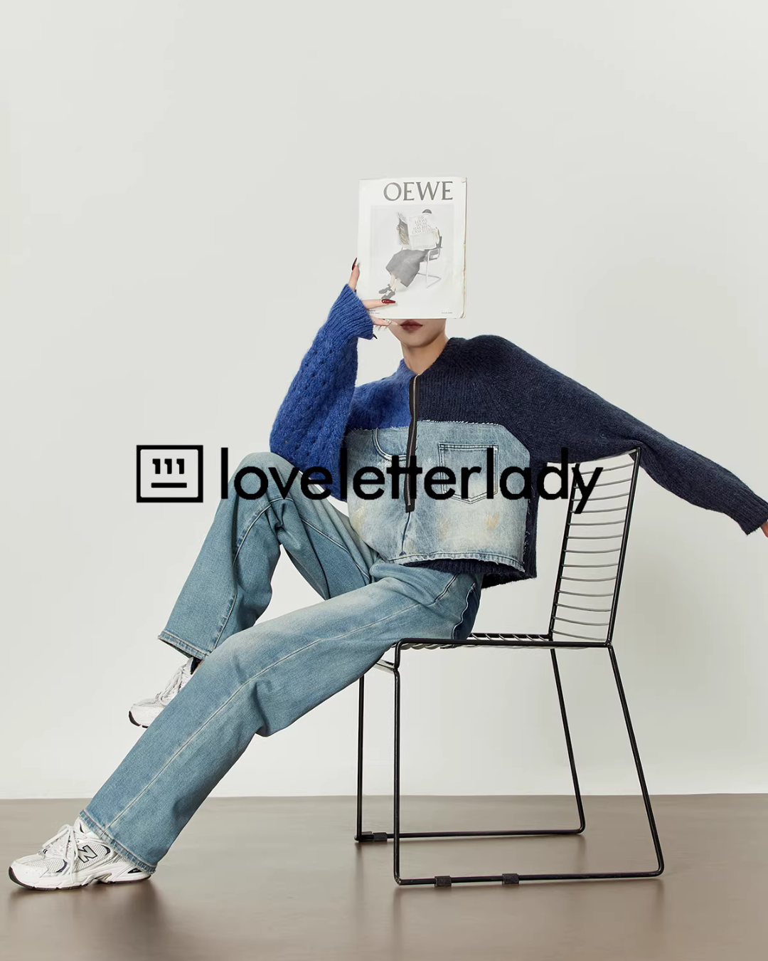 Denim Docking Knit Top LLA0595