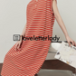 Polo Neck Orange Striped Dress LLA0413