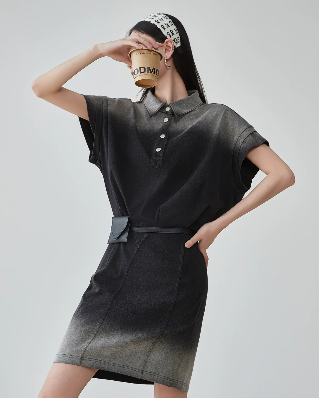 Gradient Polo Shirt Dress FER0156
