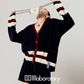 V-Neck Knit Cardigan/A-Line Mini Skirt LLA0579