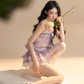 French Purple Frill Dress LAS0021