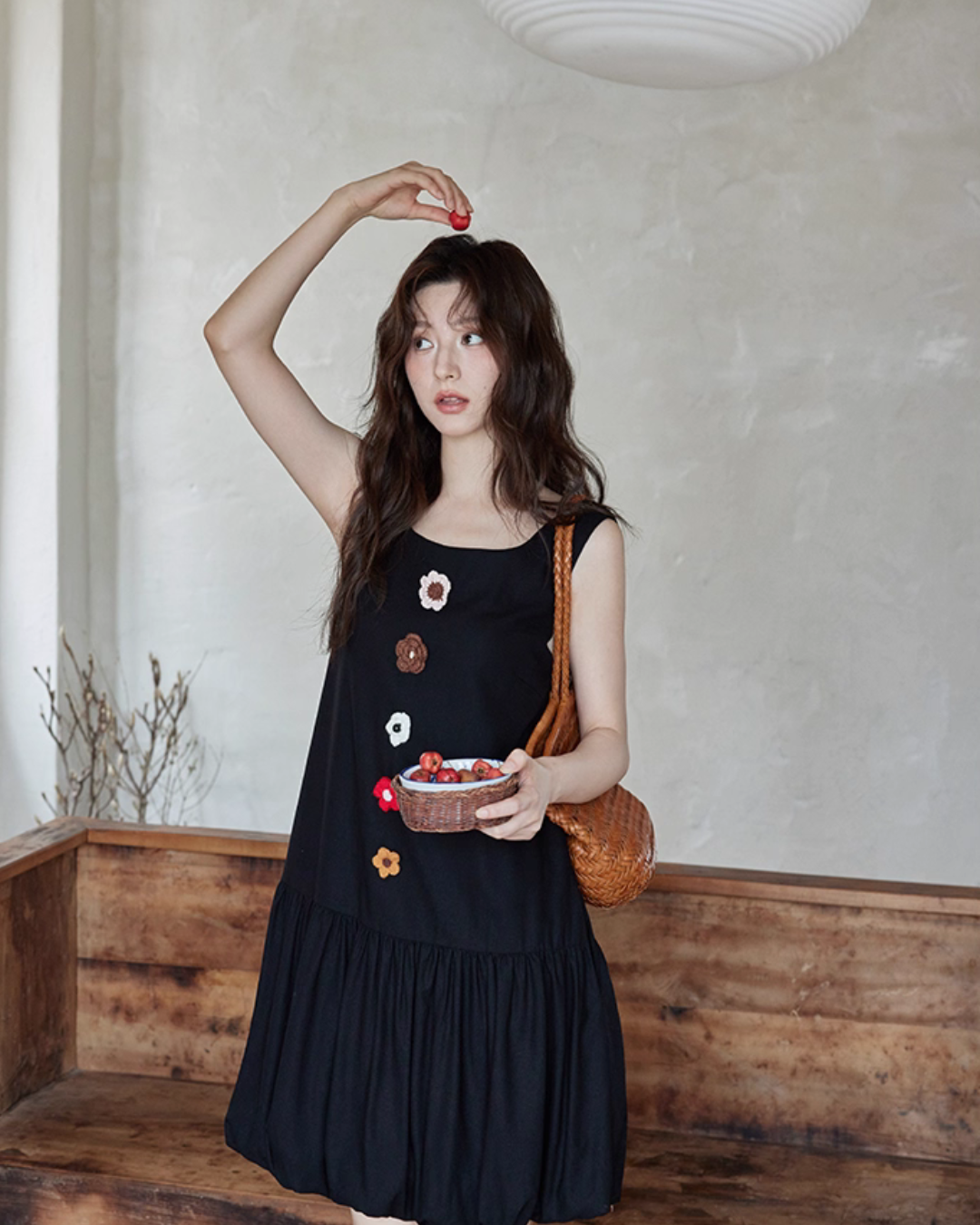 Flower Motif Balloon Dress SMS0011