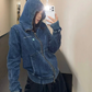 Denim Zip-Up Hoodie YLS1041
