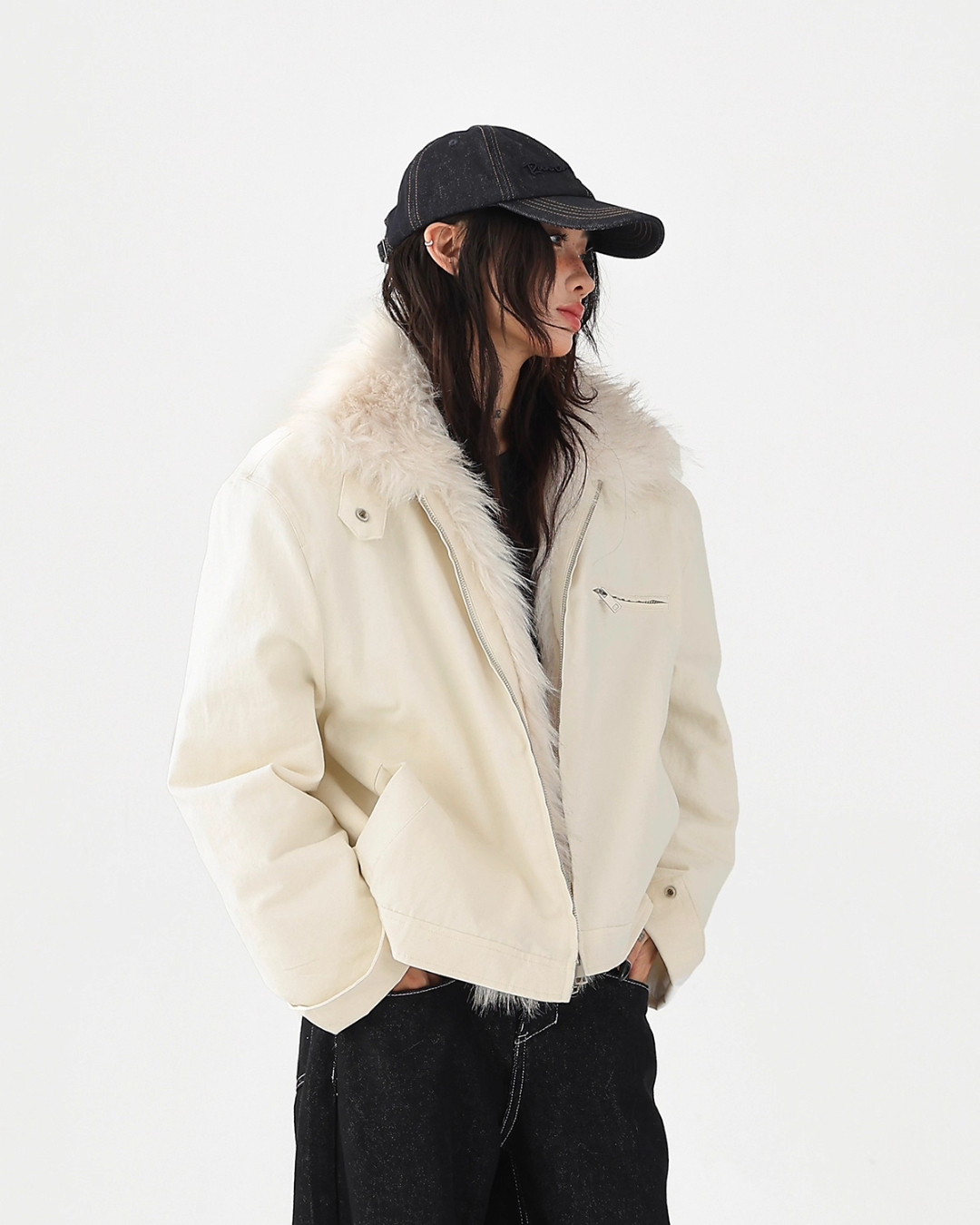 Fur Collar Quilted Jacket ACS0340