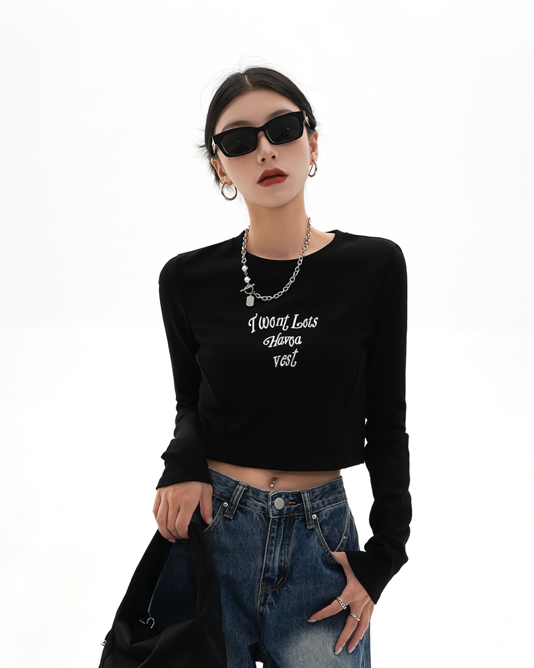 Cropped Logo Long T-Shirt SRS0014