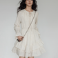 Round Neck Linen Long Sleeve Dress VAS0152