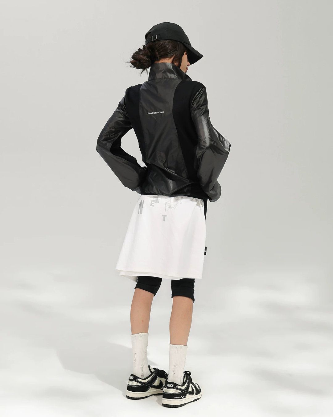 Mixed Material Zip-Up Tech Jacket ACS0386