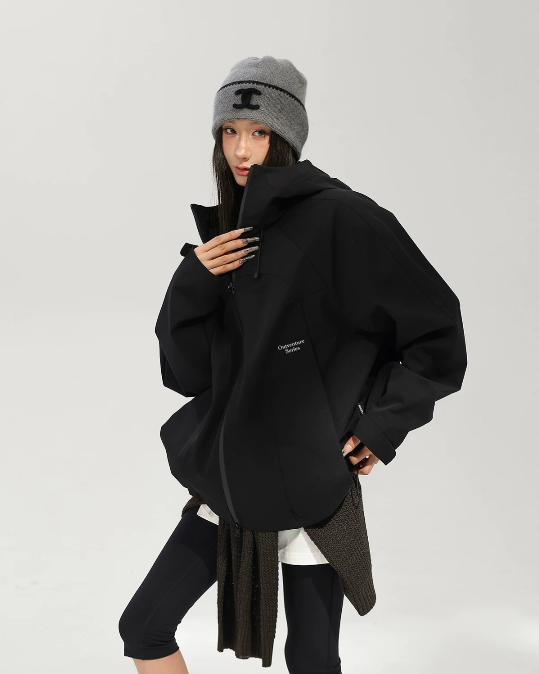 Stand Collar Zip Hoodie ACS0376