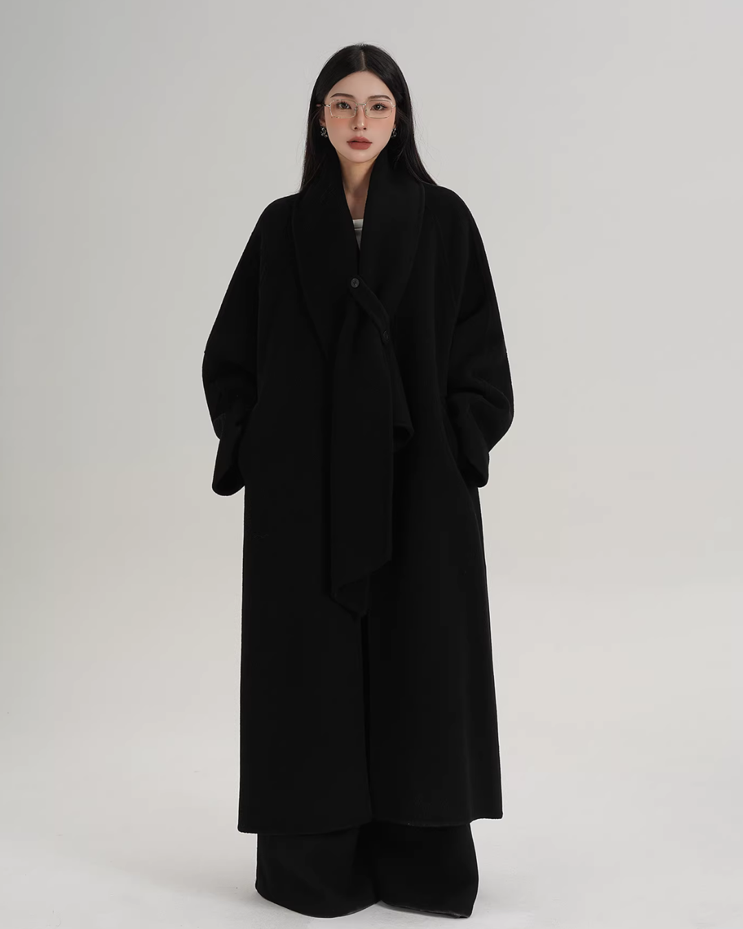 Scarf Long Wool Coat SRS0408