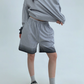 Gradient Loose Long Sleeve Top / Half Pants YLS0885
