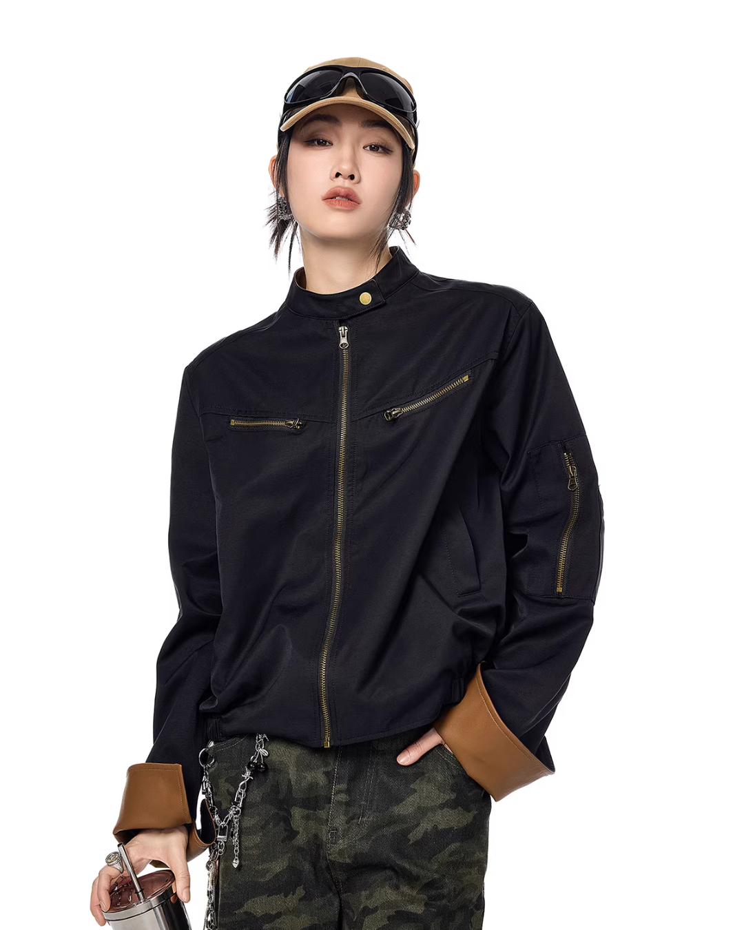 Zip Design Short Jacket ICM0084