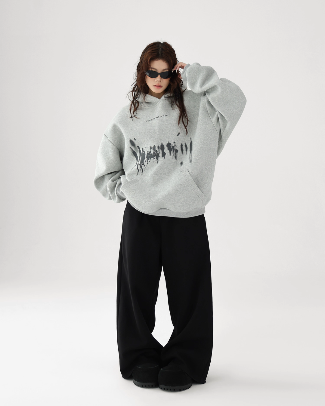 Blurry Figure Print Hoodie ACS0304