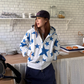 Star Print Zip Up Hoodie CYE0051