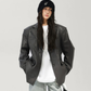 Oversized Fake Leather Blazer ACS0375