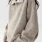 High Neck Half Button Knit Top ACS0354