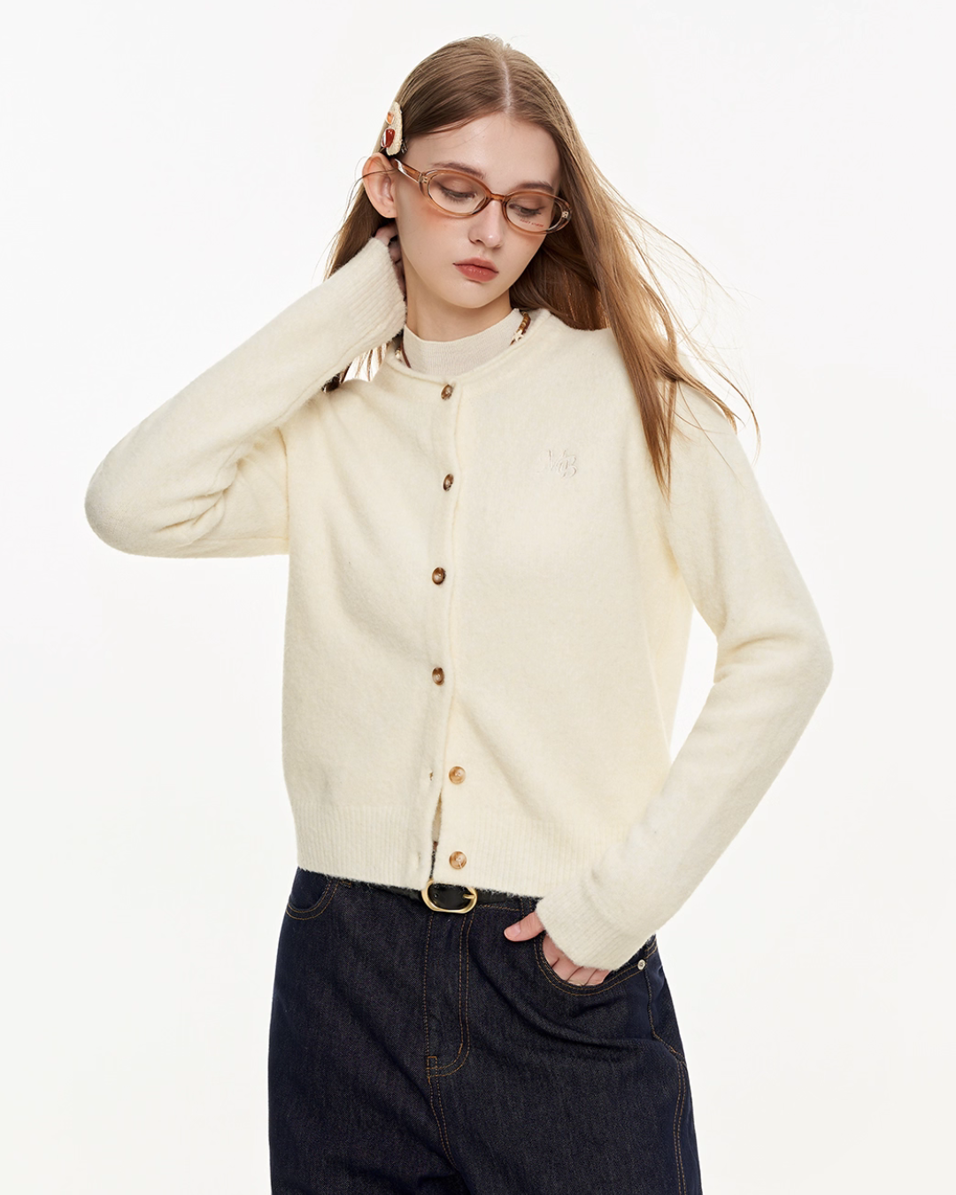 Round Neck Knit Cardigan MDB0009