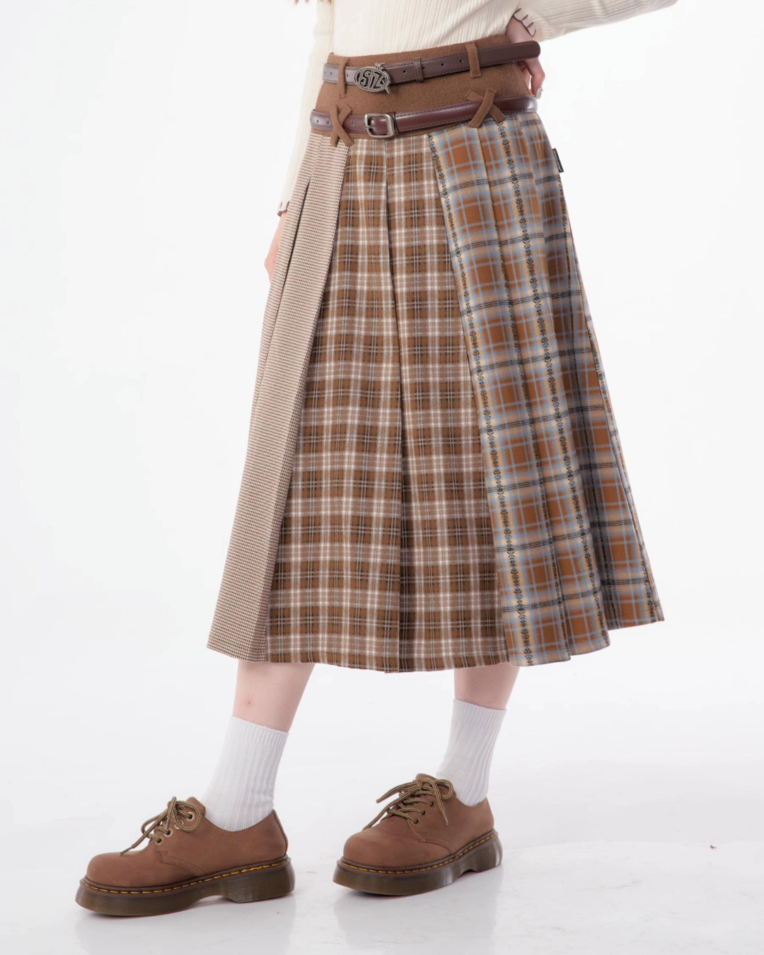 Retro Plaid Pleated Skirt ZZF0328