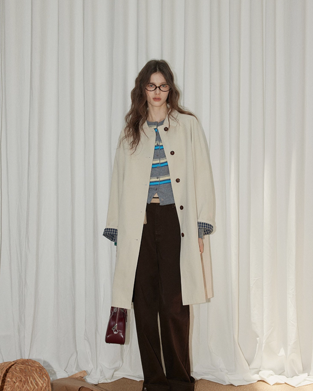 Paid Collar Long Coat RLZ0017