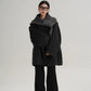 Hood Scarf Mid Length Wool Coat SRS0358