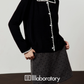 Slim Fit Knit Cardigan / Polka Dot Mini Skirt LLA0548