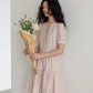 Flower Embroidery Tiered Mini Dress VAS0020