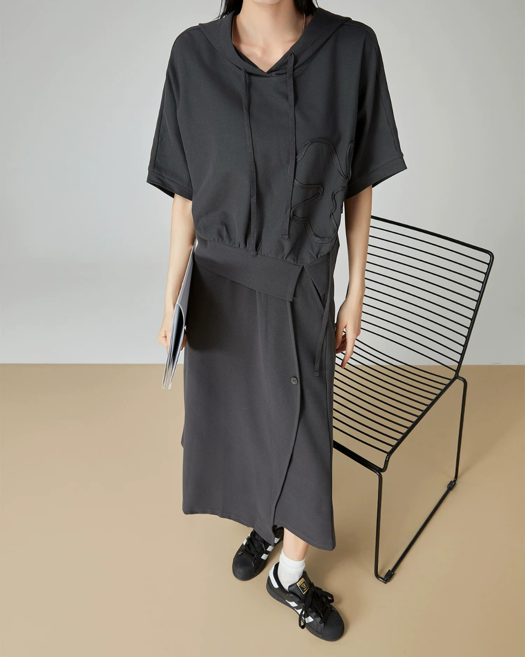 Short-Sleeve Sweatshirt Hoodie / Wrap Skirt FER0278