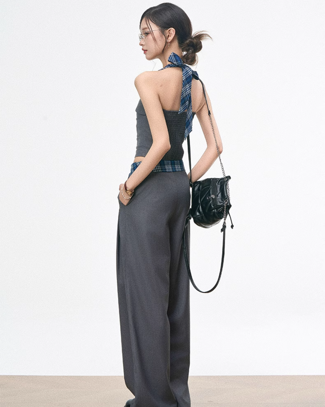 Paid Halter Neck Tank Top / Wide Pants WEO0053