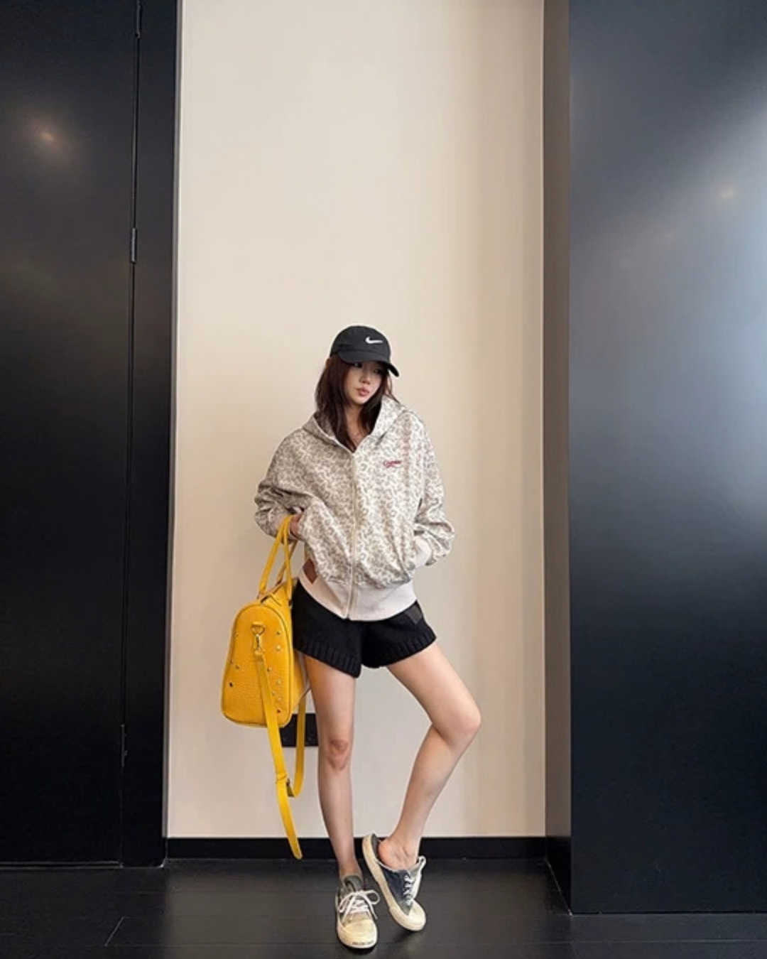 Leopard Print Zip Hoodie YLS1048