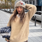 V-Neck Shaggy Knit Top CYE0028