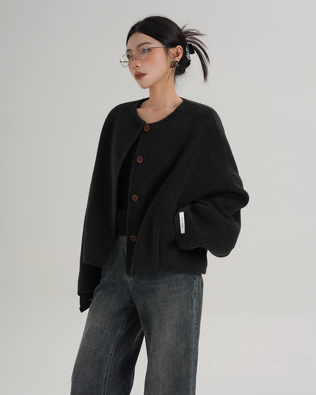 Crew Neck Knit Cardigan SRS0369