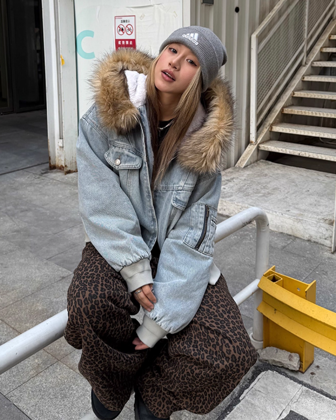 Fur Hood Denim Blouson CYE0072