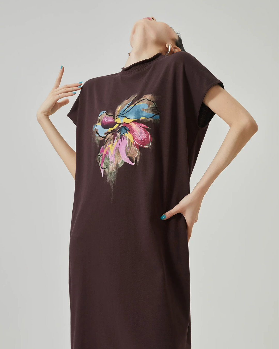 Floral Print Sleeveless Dress FER0140