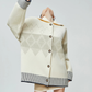 Cowichan-Style High Neck Knit Cardigan FER0372