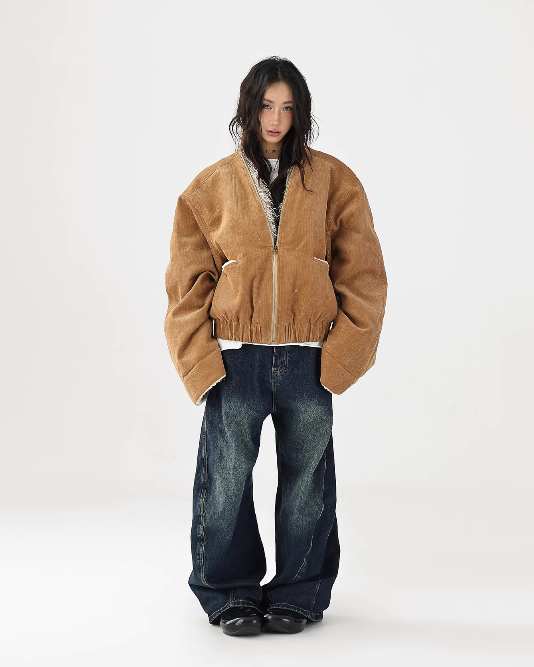 Fake Mouton Suede Coat ACS0356