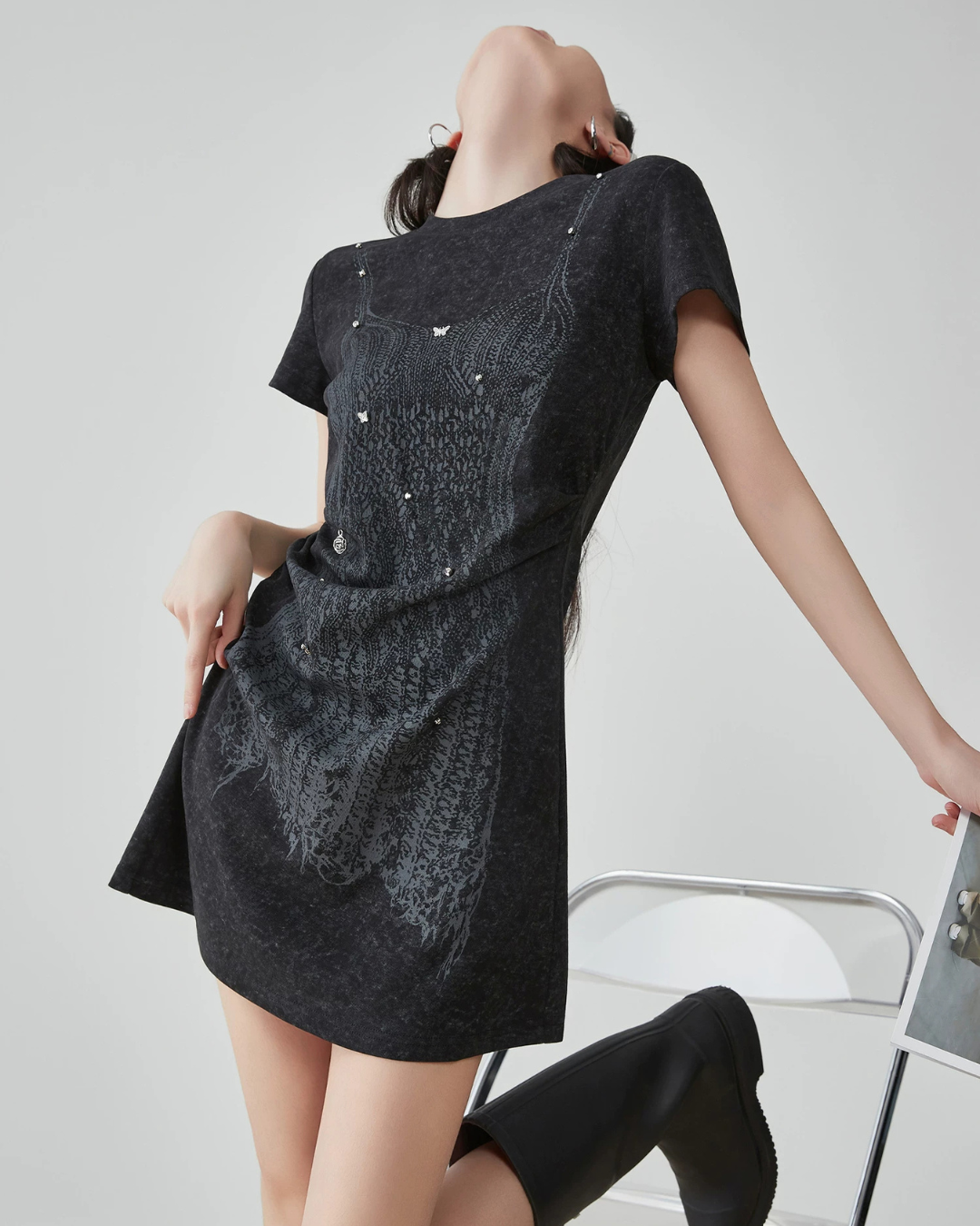 Corset Print T-Shirt Dress FER0120