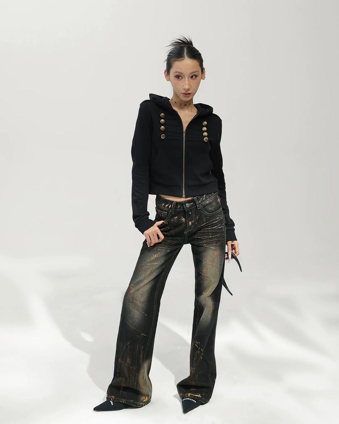 Graffiti Contour Denim Pants ACS0368