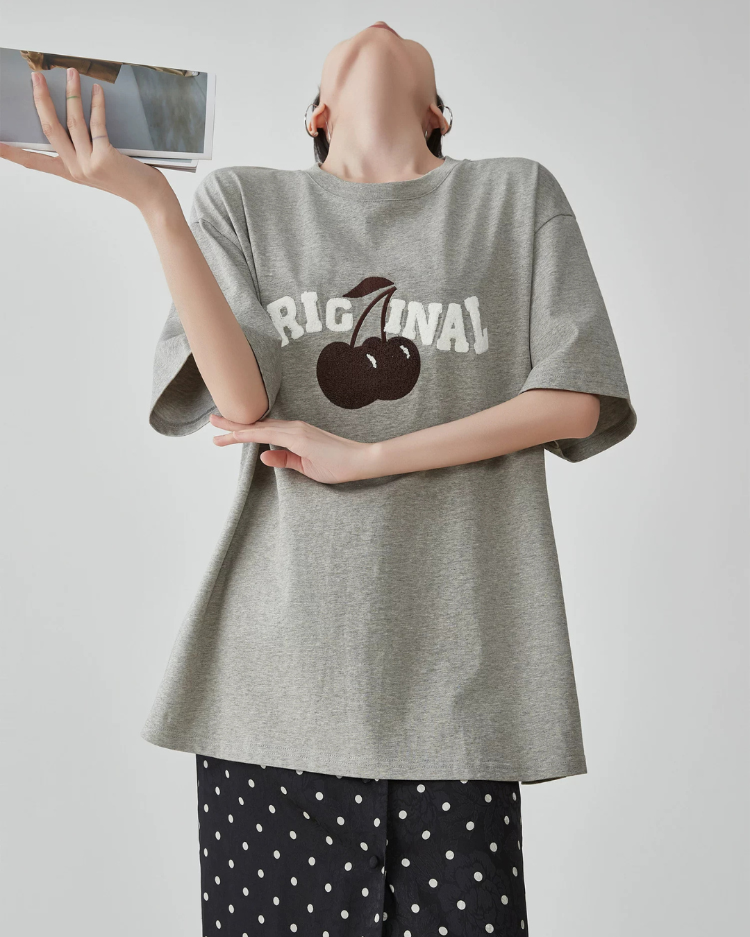 Cherry Print Short-Sleeve T-Shirt  FER0265
